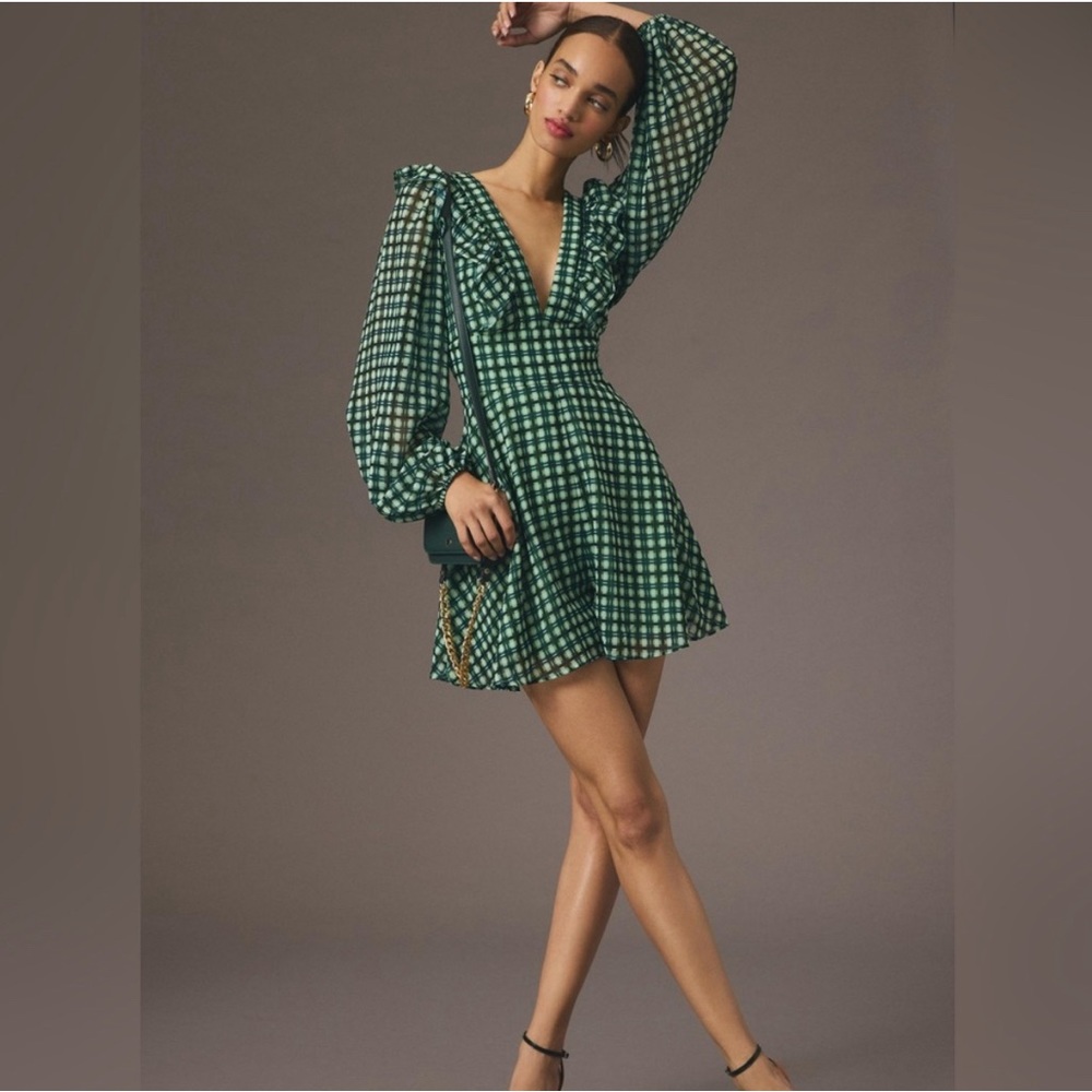 Hutch Long-Sleeve Deep-V Romper from Anthropologie